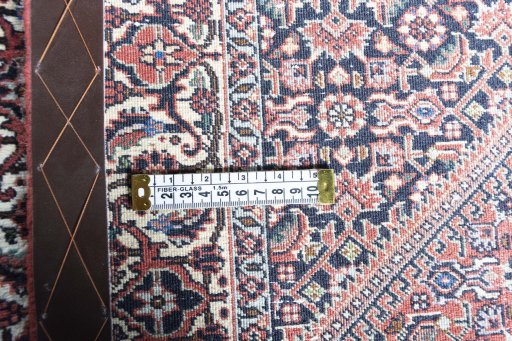 Close-up detail of New Bijar rug from Iran / Persia showing Cork weave