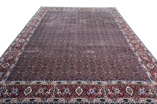 Surface texture of New Bijar rug with natural Cork and intricate pattern