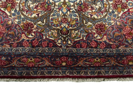 Close-up detail of 2000s Bijar rug from Iran / Persia showing Cork weave