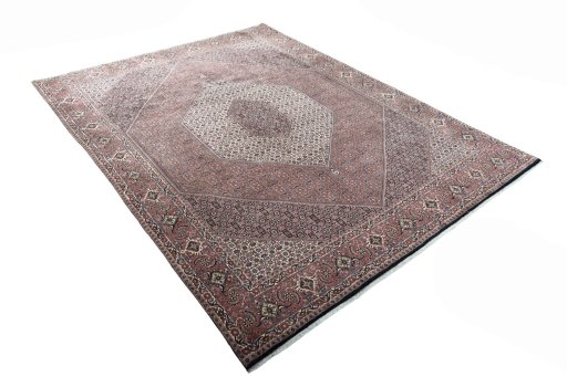Close-up detail of New Bijar rug from Iran / Persia showing Wool weave