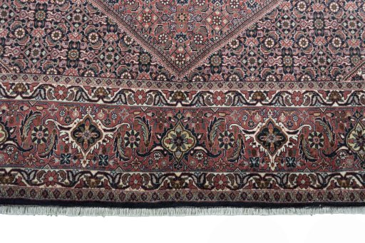 Full view of New Bijar rug from Iran / Persia, 337 × 252 cm in Red tones