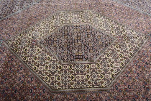 Central medallion detail of 2000s Bijar rug from Iran / Persia