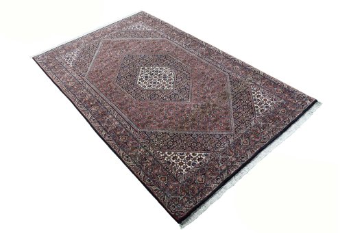 Close-up detail of New Bijar rug from Iran / Persia showing Cork weave