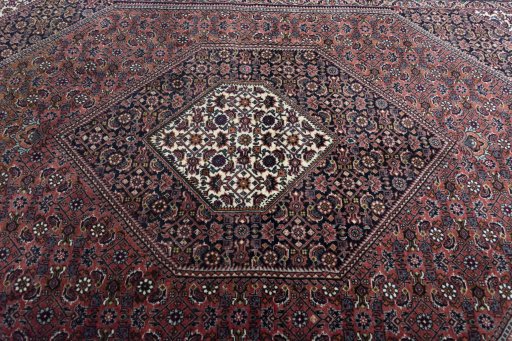Central medallion detail of New Bijar rug from Iran / Persia