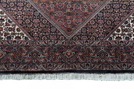 Full view of New Bijar rug from Iran / Persia, 202 × 130 cm in Red tones