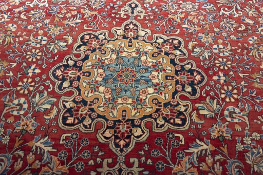 Central medallion detail of 1970s Bijar rug from Iran / Persia