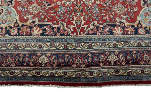 Full view of 1970s Bijar rug from Iran / Persia, 331 × 221 cm in Red tones