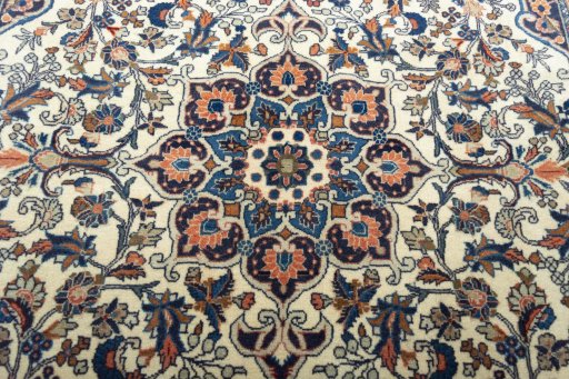 Central medallion detail of 2000s Bijar rug from Iran / Persia