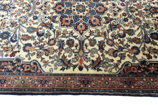 Full view of 2000s Bijar rug from Iran / Persia, 156 × 114 cm in Beige tones