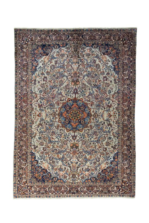 Full view of 1970s Bijar rug from Iran / Persia, 294 × 209 cm in Multi Color tones