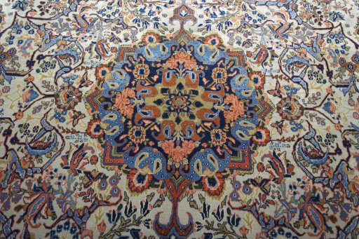 Central medallion detail of 1970s Bijar rug from Iran / Persia