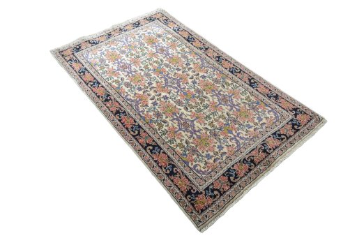 Close-up detail of 2000s Bijar rug from Iran / Persia showing Wool weave