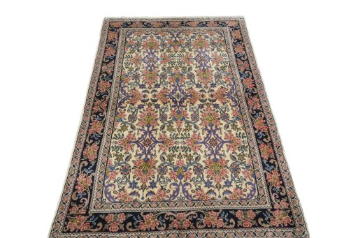 Surface texture of 2000s Bijar rug with natural Wool and intricate pattern