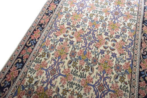 Backside of handmade 2000s Bijar rug showing knot structure and weave density