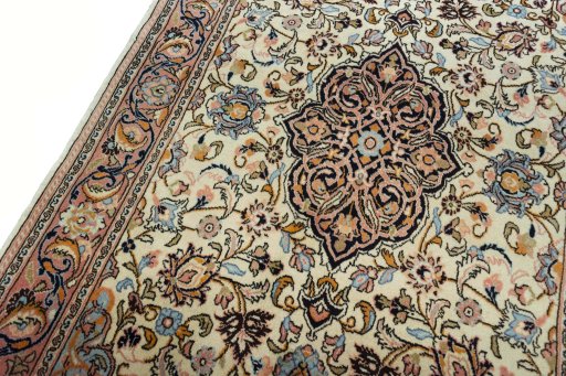 Backside of handmade New Bijar rug showing knot structure and weave density