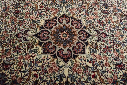 Central medallion detail of 1970s Bijar rug from Iran / Persia