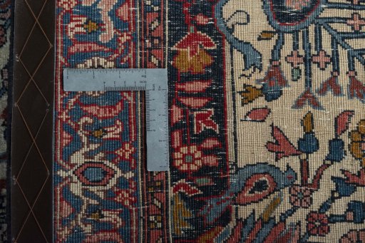 Surface texture of 2000s Bijar rug with natural Wool and intricate pattern