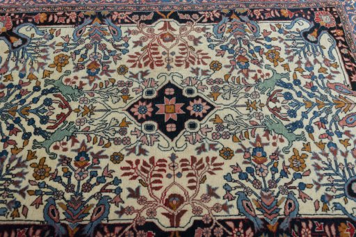 Central medallion detail of 2000s Bijar rug from Iran / Persia