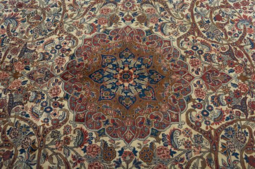 Central medallion detail of 1970s Bijar rug from Iran / Persia