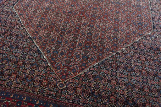 Central medallion detail of 1930s Bijar rug from Iran / Persia