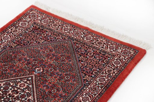 Surface texture of New Bijar rug with natural Wool and intricate pattern