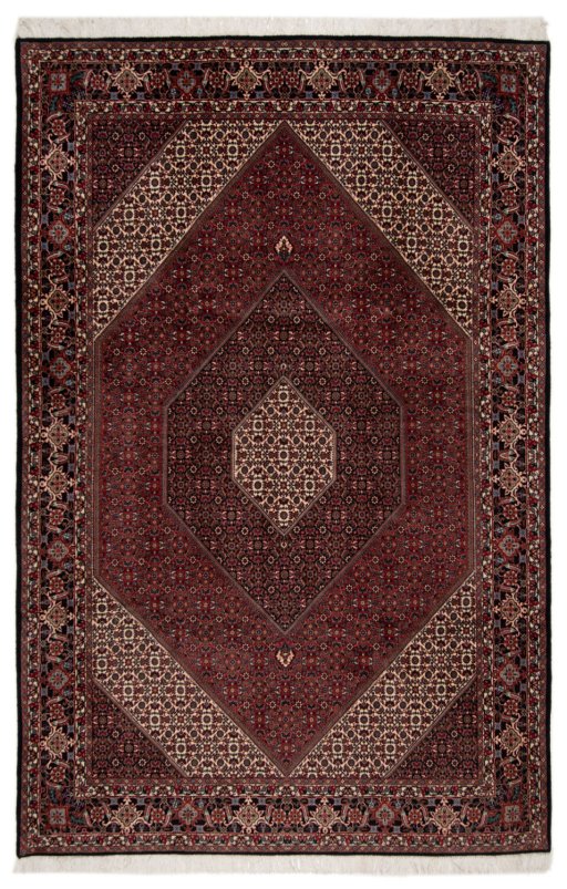 Full view of New Bijar rug from Iran / Persia, 310 × 200 cm in Multi Color tones