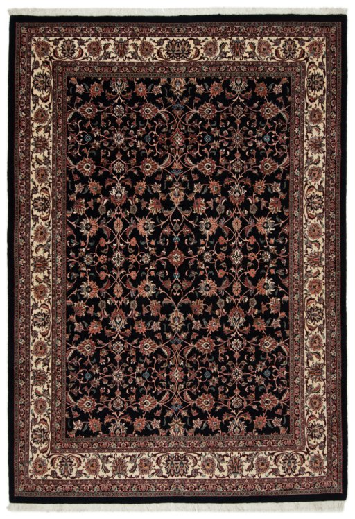 Full view of New Bijar rug from Iran / Persia, 290 × 200 cm in Dark blue tones
