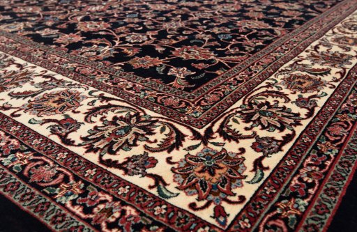 Close-up detail of New Bijar rug from Iran / Persia showing Wool weave