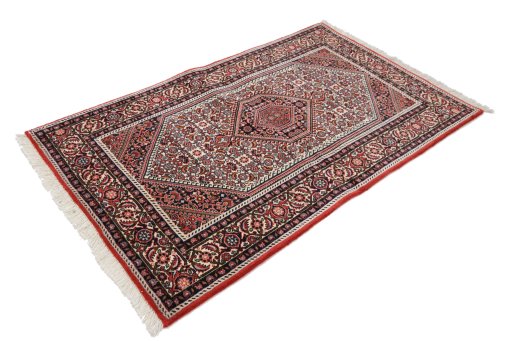 Close-up detail of New Bijar rug from Iran / Persia showing Wool weave