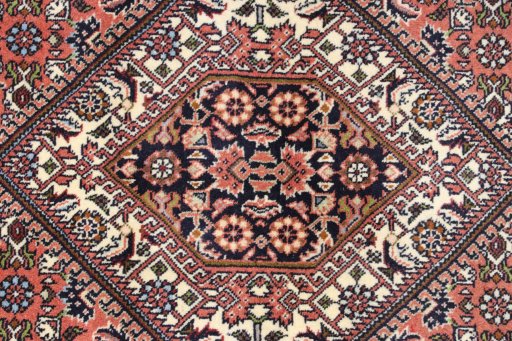 Close-up detail of New Bijar rug from Iran / Persia showing Wool weave
