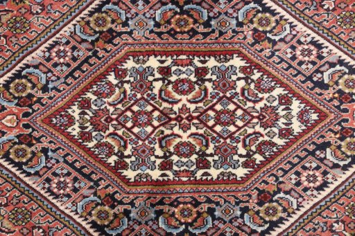 Close-up detail of New Bijar rug from Iran / Persia showing Wool weave
