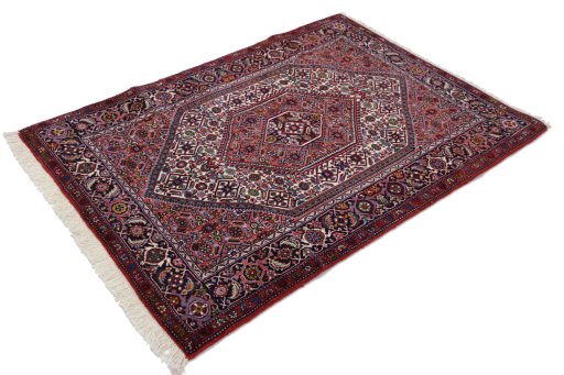 Close-up detail of New Bijar rug from Iran / Persia showing Wool weave