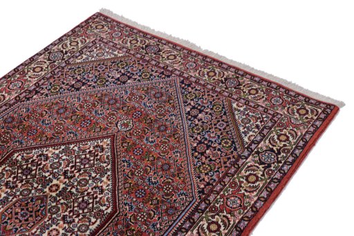 Surface texture of New Bijar rug with natural Wool and intricate pattern