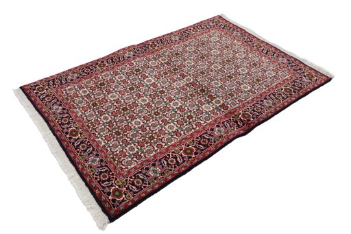 Close-up detail of New Bijar rug from Iran / Persia showing Wool weave