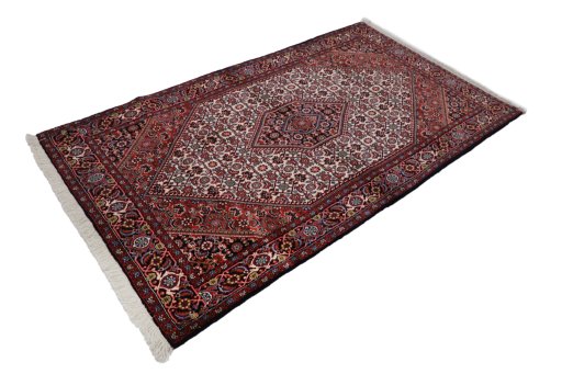 Close-up detail of New Bijar rug from Iran / Persia showing Wool weave