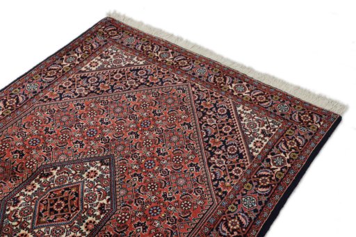Surface texture of New Bijar rug with natural Wool and intricate pattern