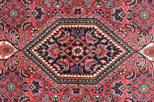 Close-up detail of New Bijar rug from Iran / Persia showing Wool weave