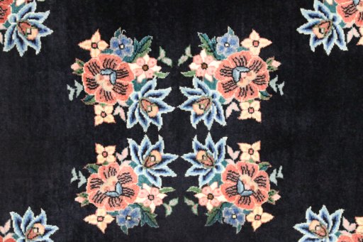 Close-up detail of New Bijar rug from Iran / Persia showing Wool weave