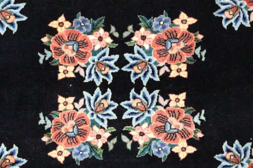 Close-up detail of New Bijar rug from Iran / Persia showing Wool weave