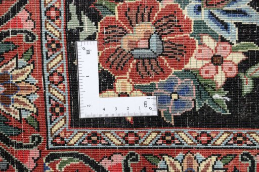 Full view of New Bijar rug from Iran / Persia, 95 × 74 cm in Dark blue tones