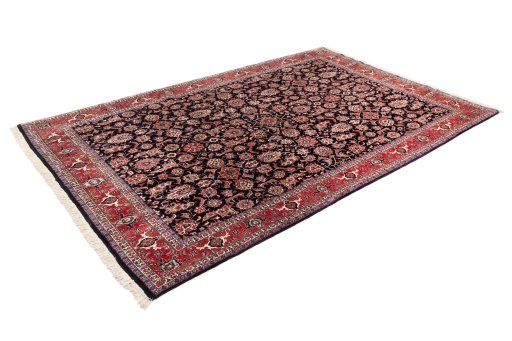 Close-up detail of 2020s Bijar rug from Iran / Persia showing Wool weave