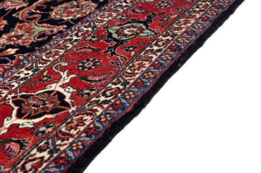 Close-up detail of 2020s Bijar rug from Iran / Persia showing Wool weave