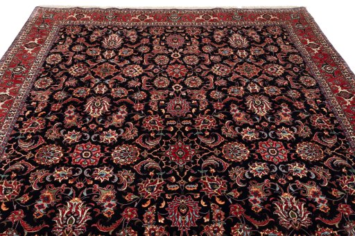 Full view of 2020s Bijar rug from Iran / Persia, 312 × 202 cm in Dark blue tones