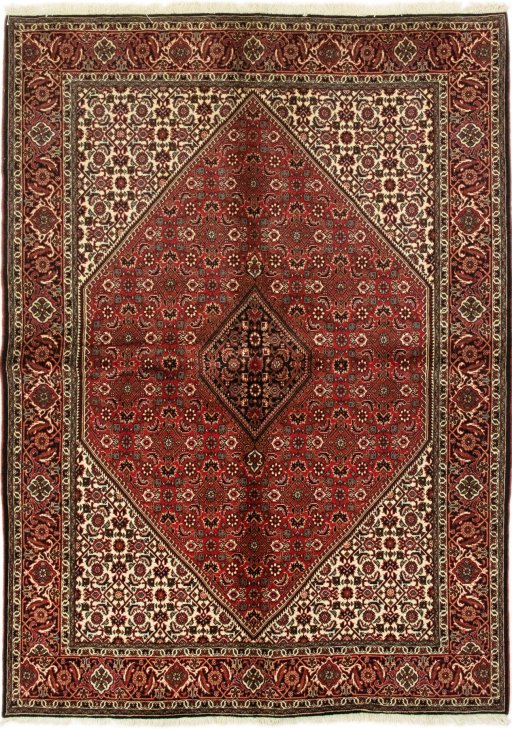 Full view of 2020s Bijar rug from Iran / Persia, 240 × 168 cm in Red tones