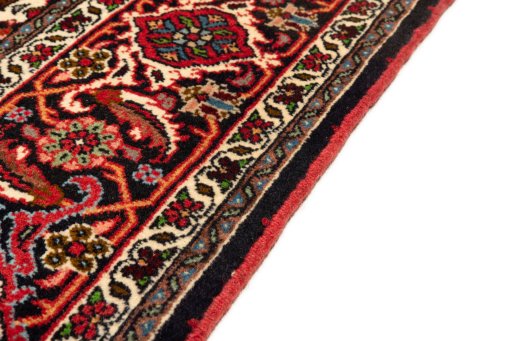 Close-up detail of 2020s Bijar rug from Iran / Persia showing Wool weave