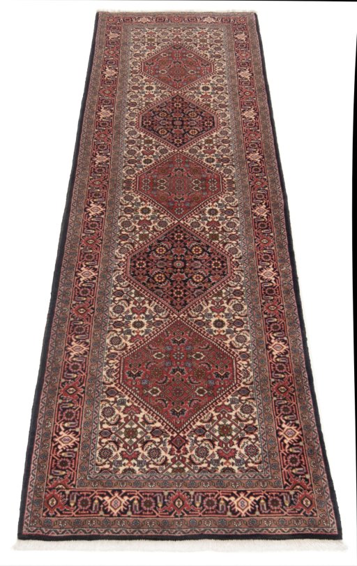 Close-up detail of New Bijar rug from Iran / Persia showing Wool weave