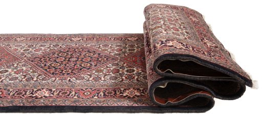 Close-up detail of New Bijar rug from Iran / Persia showing Wool weave