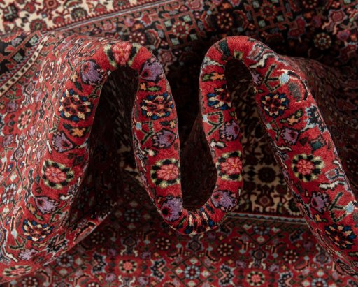 Central medallion detail of New Bijar rug from Iran / Persia