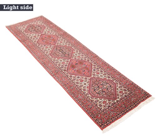 Close-up detail of New Bijar rug from Iran / Persia showing Wool weave