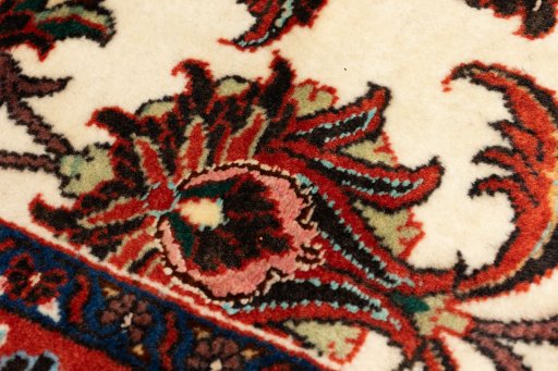 Surface texture of 2019s Bijar rug with natural Wool and intricate pattern